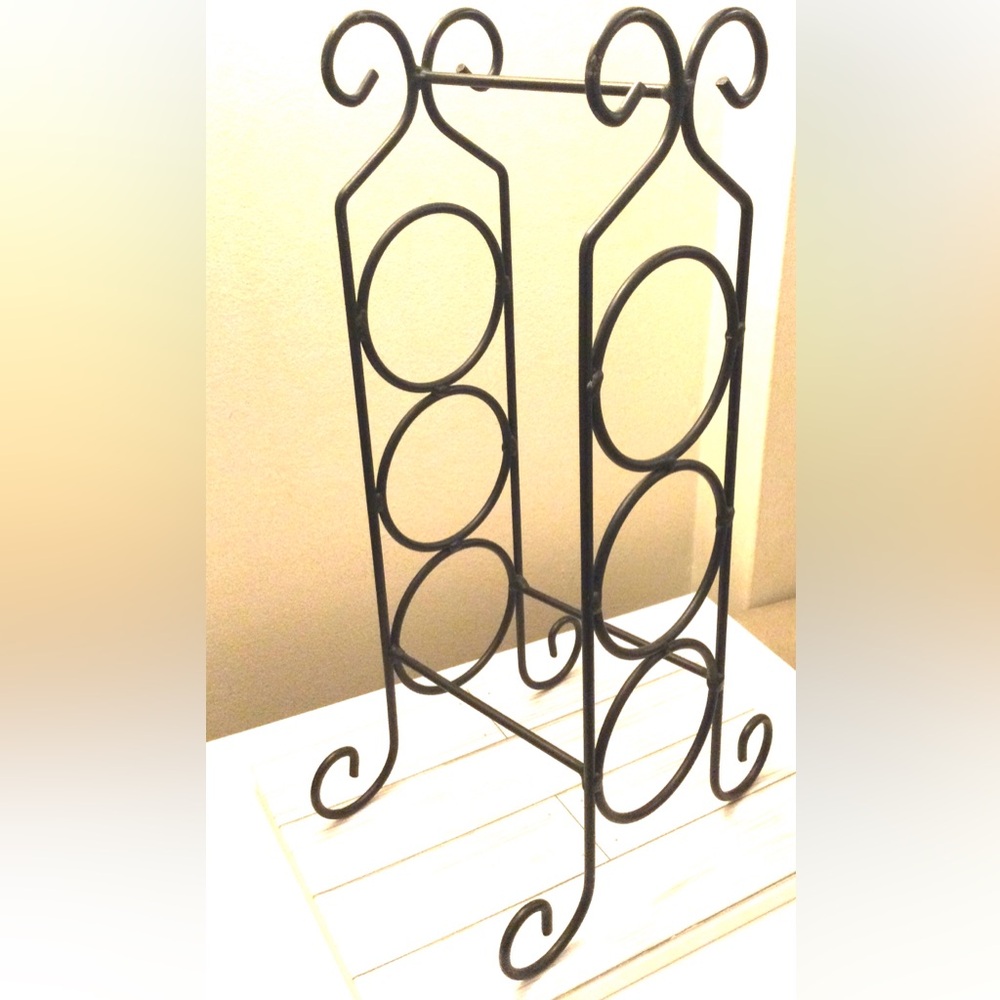 Black Metal Wine Rack